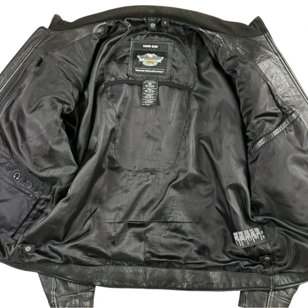 Harley-Davidson Men’s Black Leather Motorcycle 3-in-1 Biker Jacket - No Liner